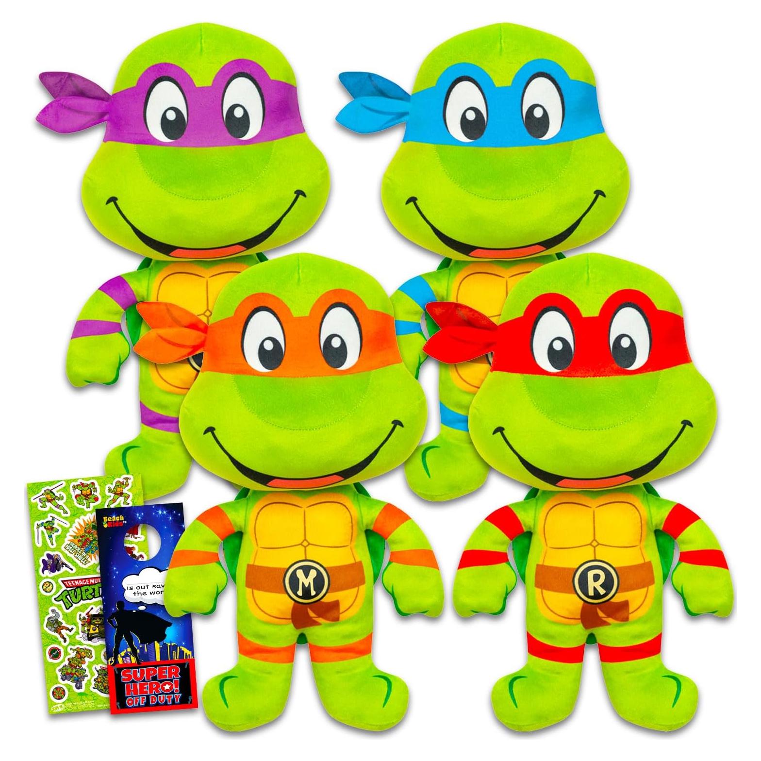 Conjunto de Juguetes de Peluche TMNT - 4 Tortugas Ninja 21.6 cm