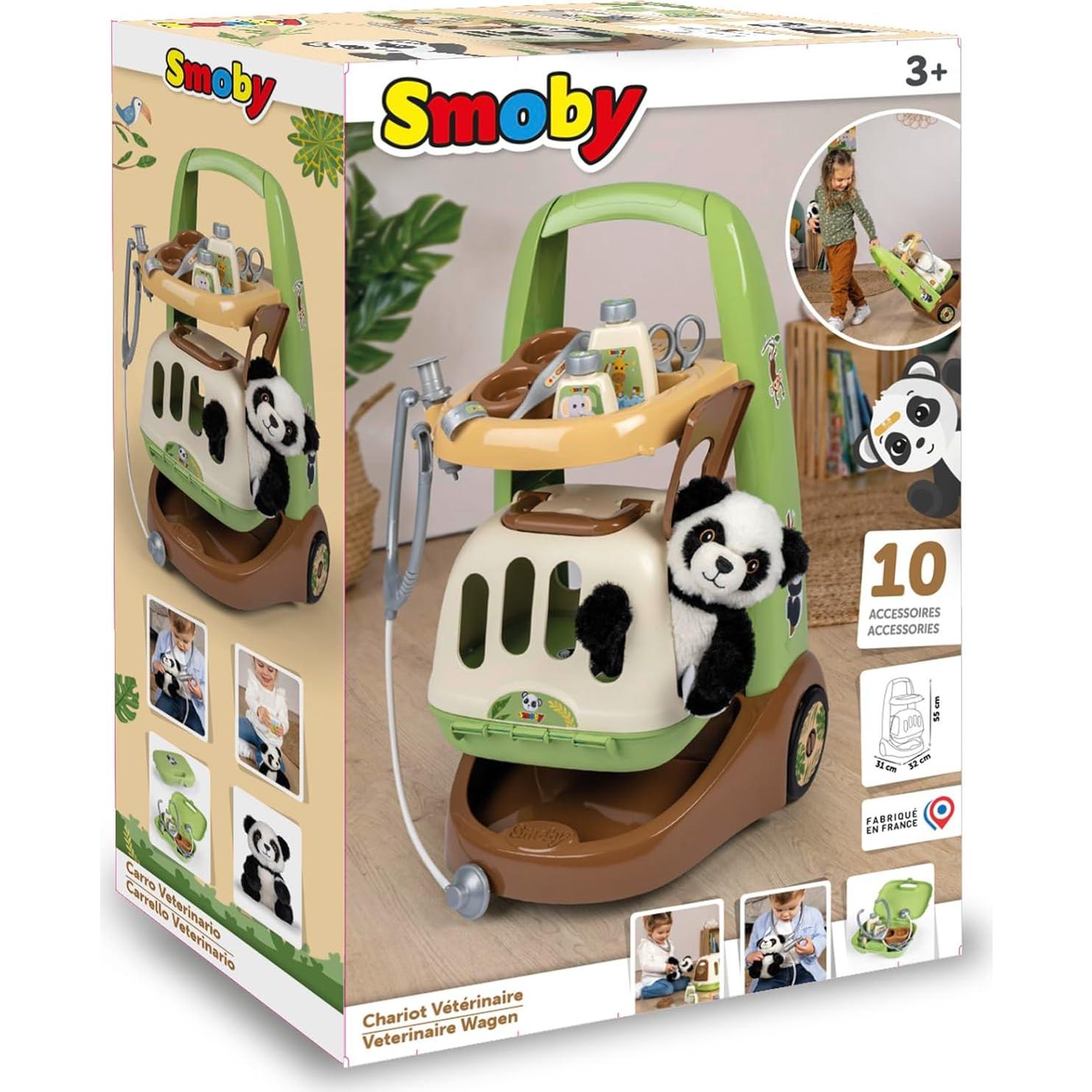 Carro Veterinario Smoby 7600340405 con 10 Accesorios y Panda