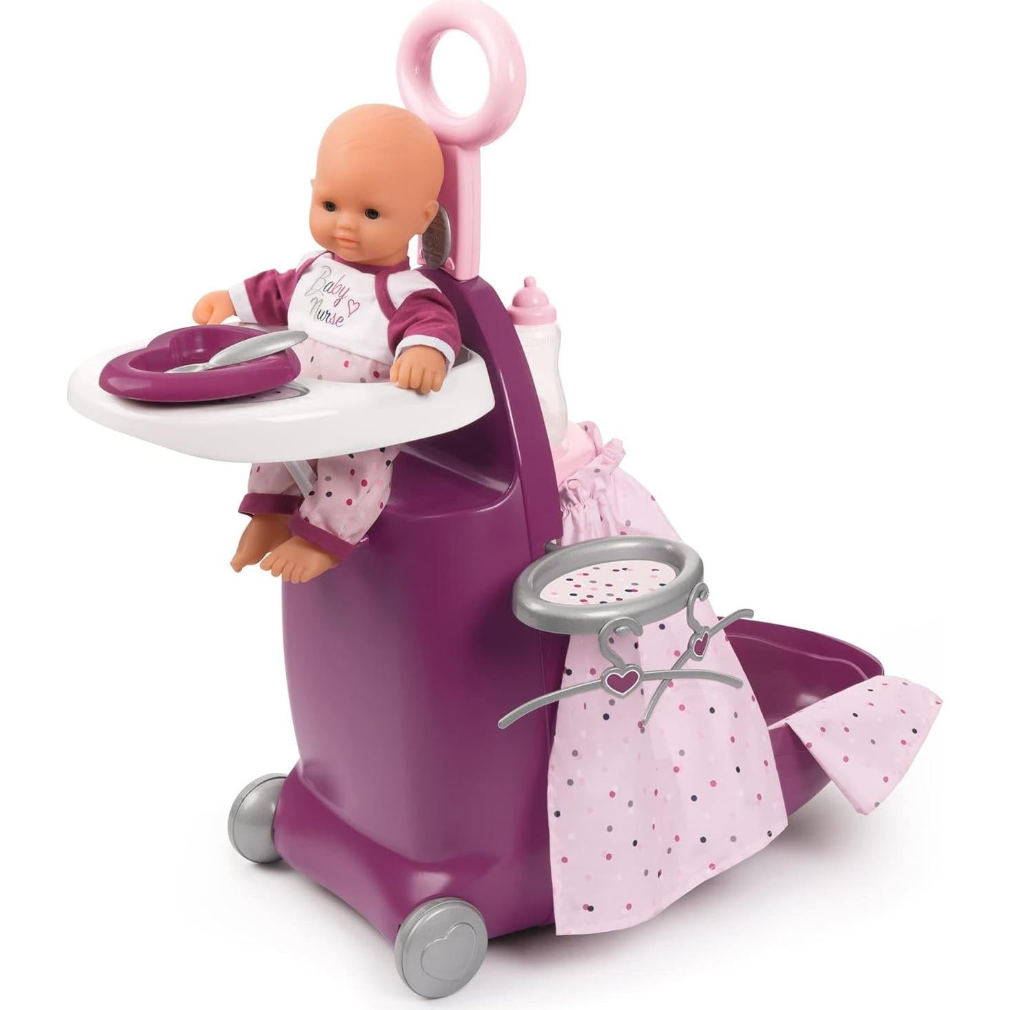 Carrito para Muñecas Smoby Púrpura con Cuna y Comedor