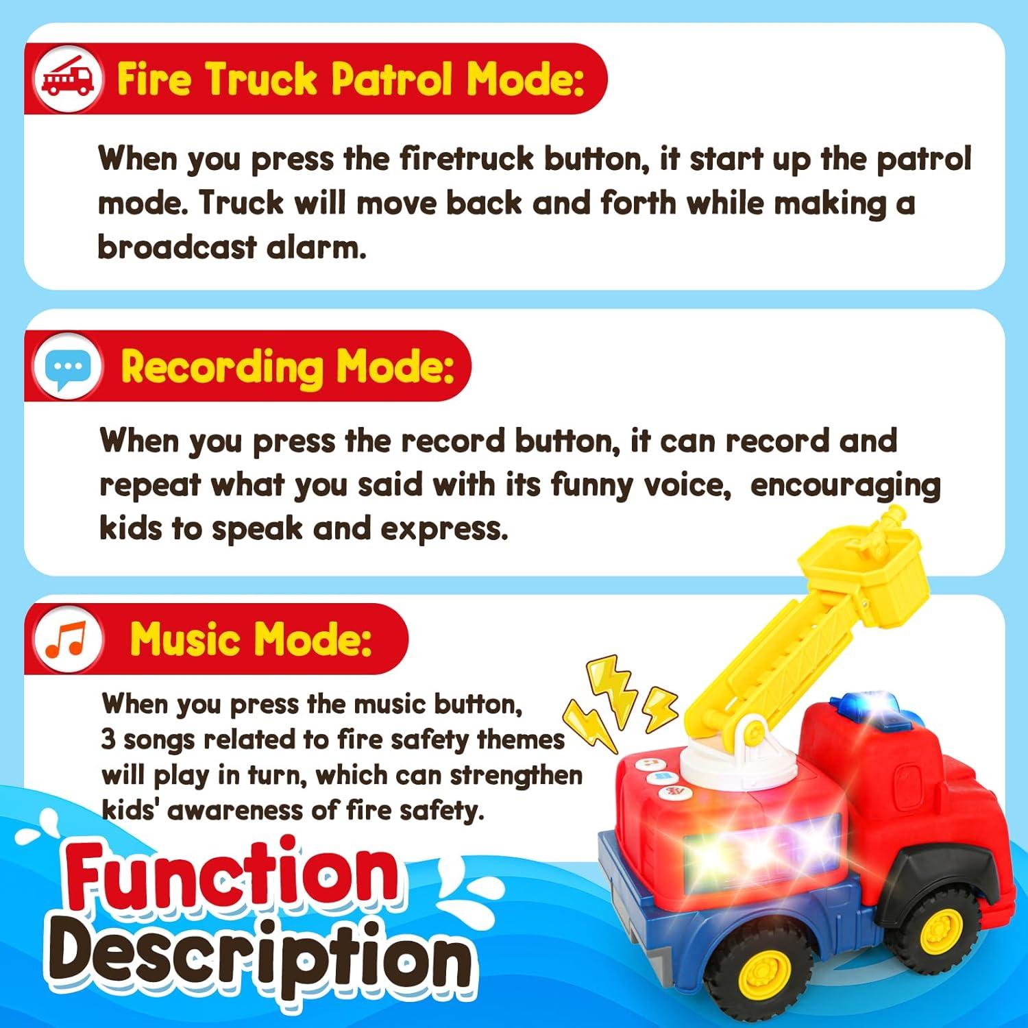 Camión de Bomberos Hablante Hieoby 22.86x11.43cm 0.85kg