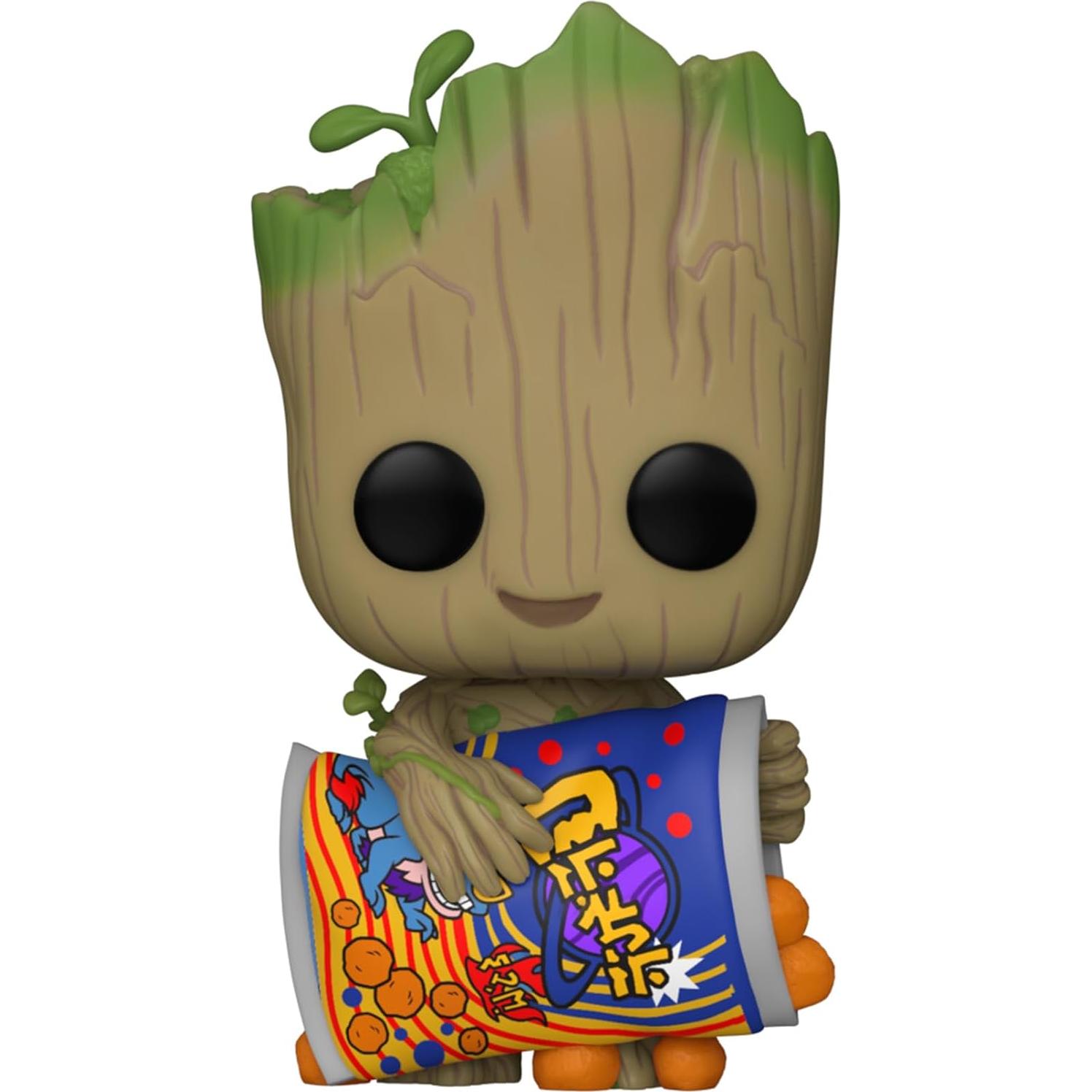 Figura de Vinilo Funko POP! Groot con Cheesy Puffs - 9.5 cm