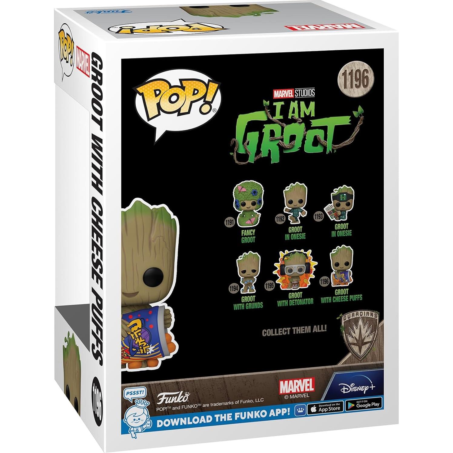 Figura de Vinilo Funko POP! Groot con Cheesy Puffs - 9.5 cm