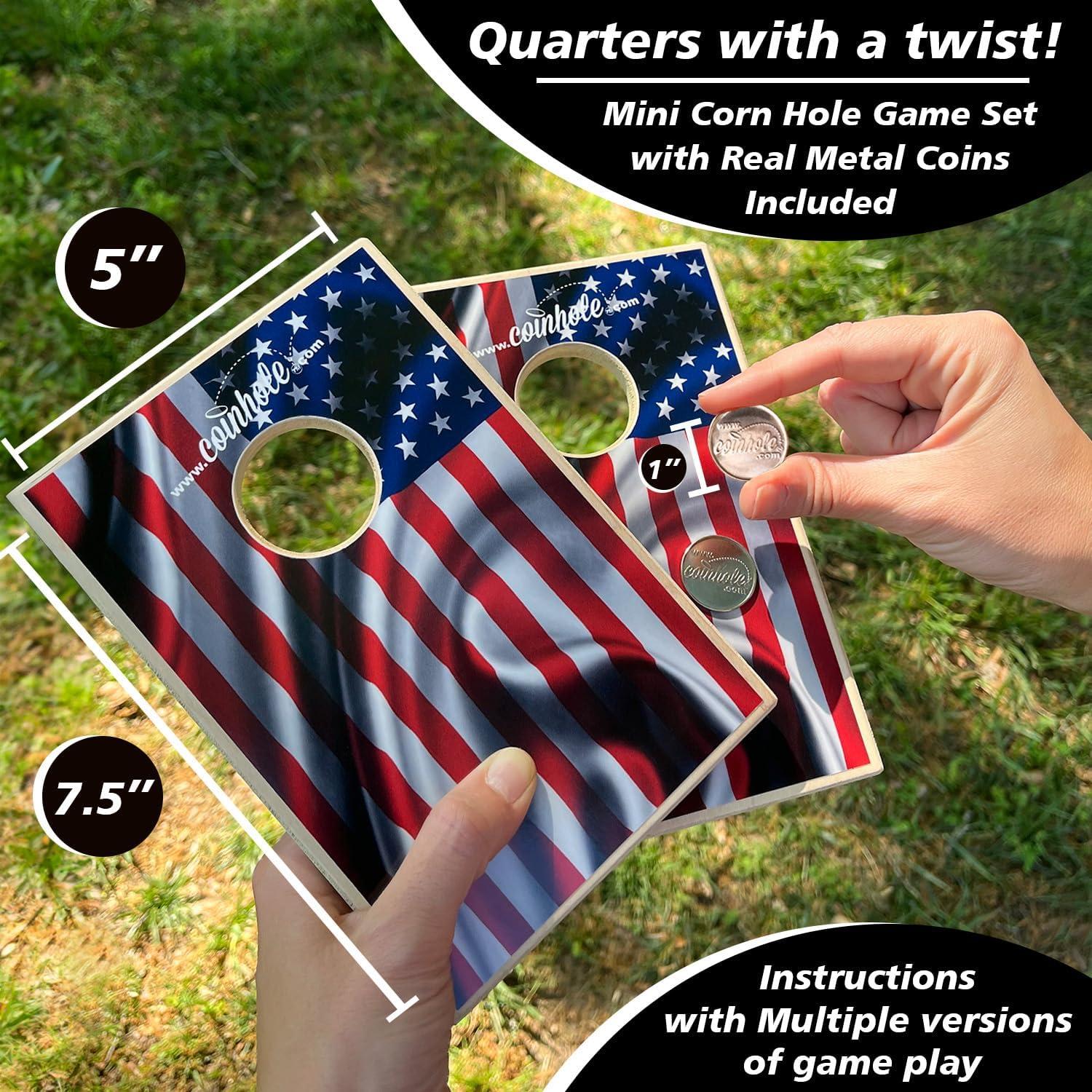 Juego de Mesa Coinhole Portátil - 2 Tableros + 4 Monedas