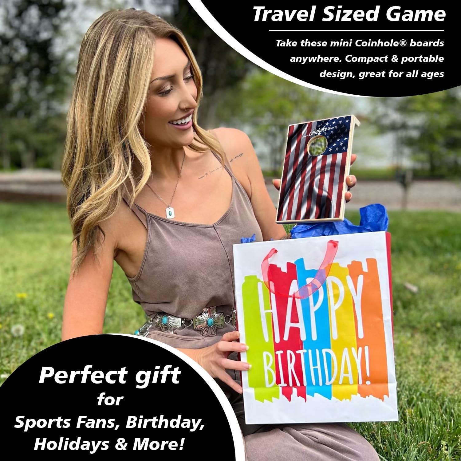 Juego de Mesa Coinhole Portátil - 2 Tableros + 4 Monedas