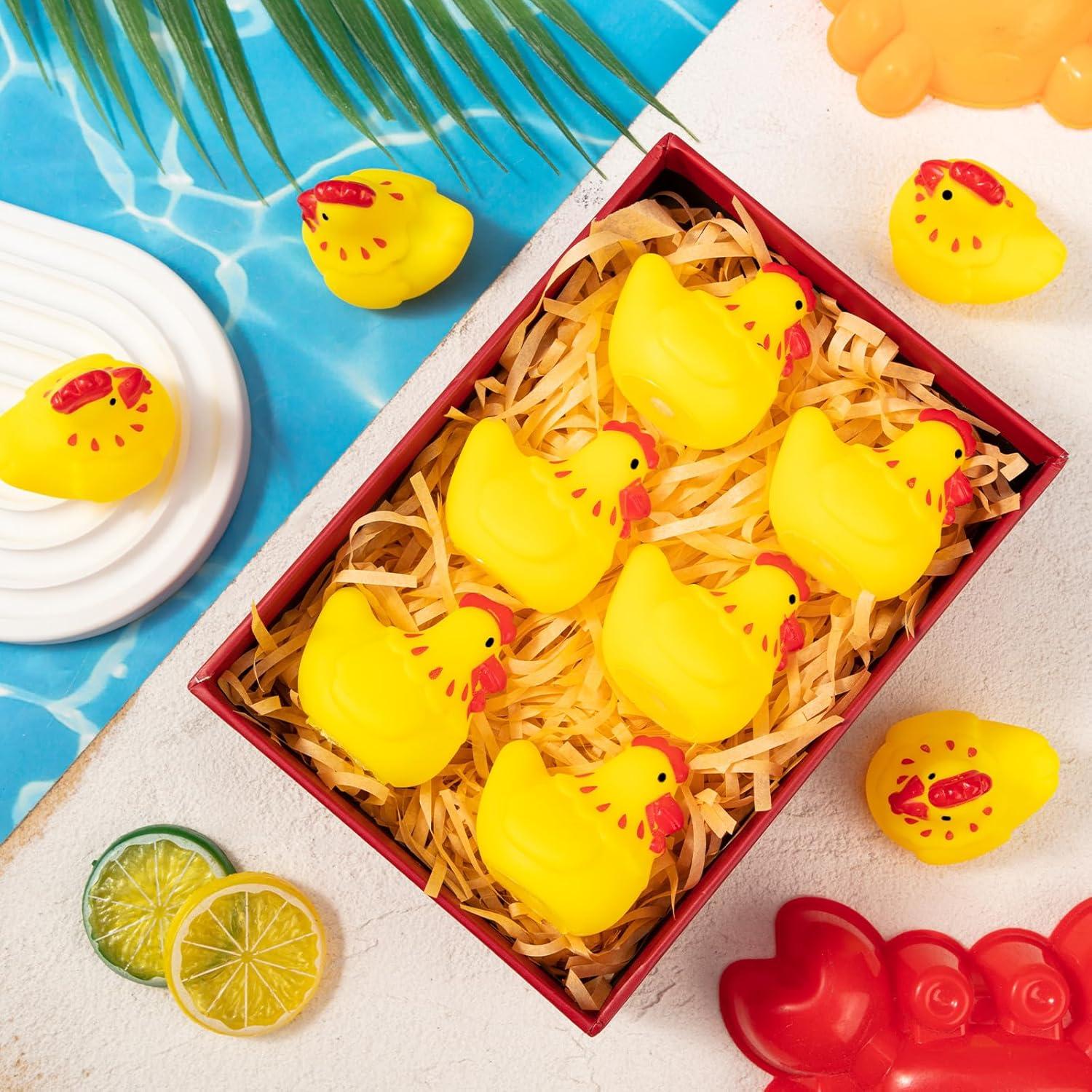 Juguetes de Pollo de Goma WDAHDHP - 20 Piezas Amarillos