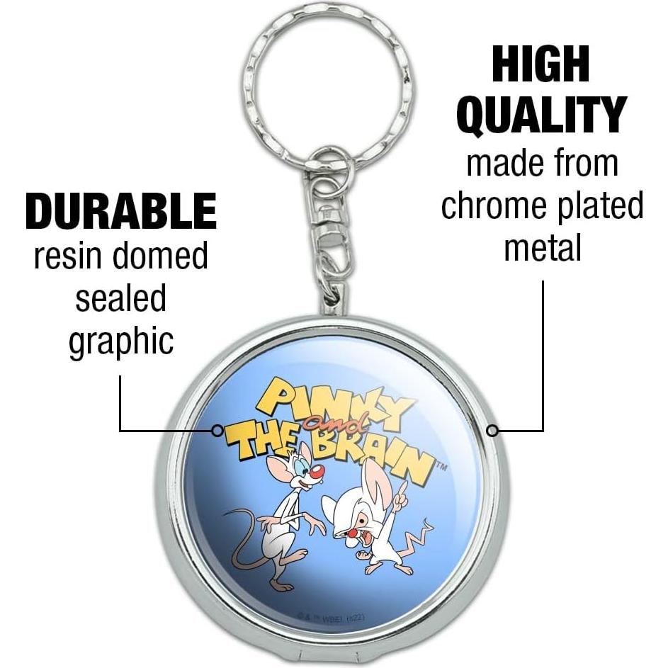 Cenicero de Viaje Pinky y Cerebro - Metal Cromado Portátil