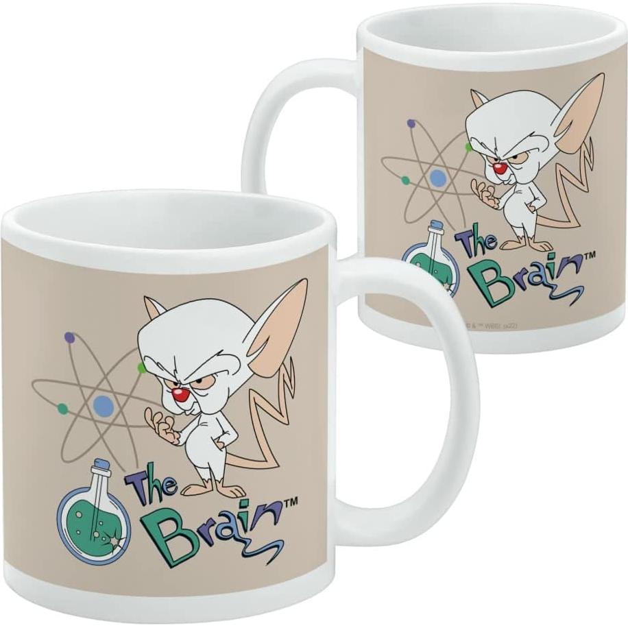 Taza de Cerámica Pinky y el Cerebro 311ml Blanca