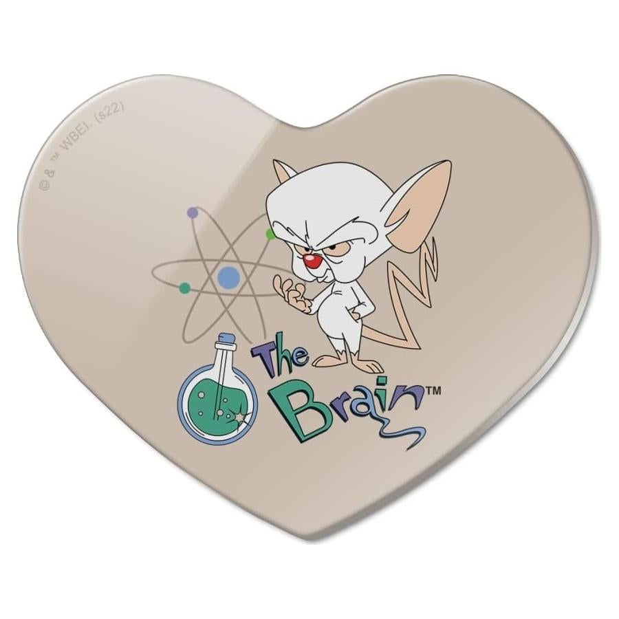 Imán de Refrigerador Acrílico Corazón Pinky y El Cerebro
