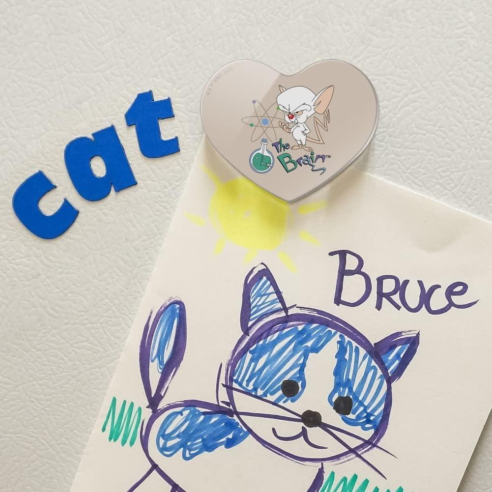 Imán de Refrigerador Acrílico Corazón Pinky y El Cerebro