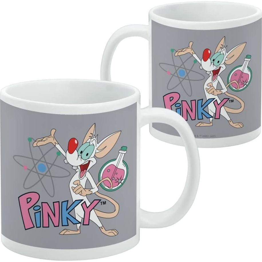 Taza de Cerámica Pinky y el Cerebro 11oz (311ml) Blanca