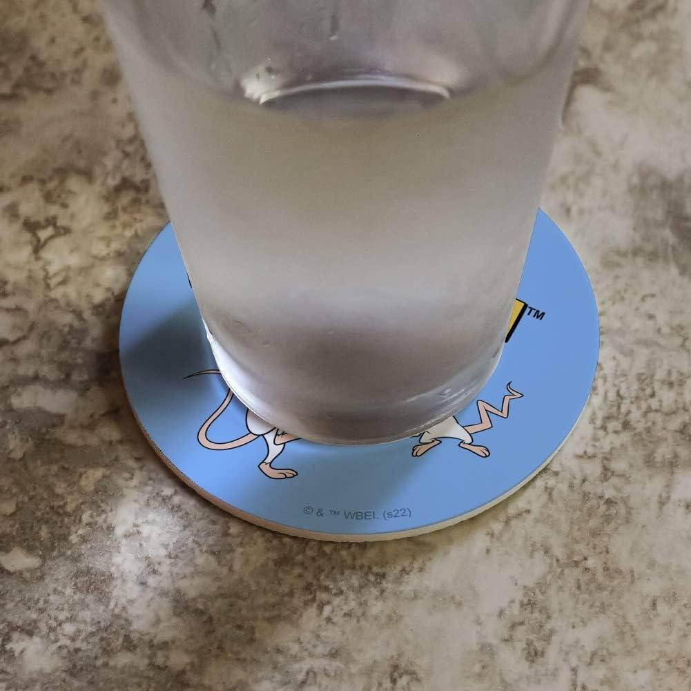 Juego de Posavasos Pinky y el Cerebro - 4 Piezas Antideslizantes