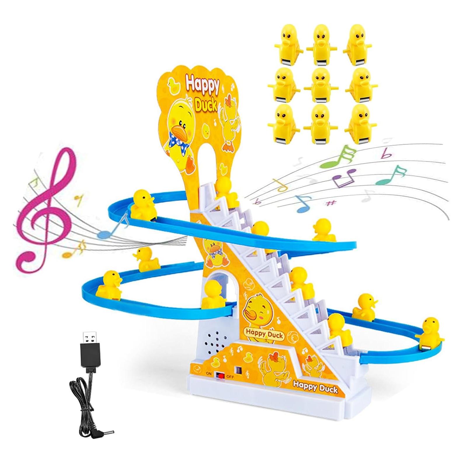 Juguete Eléctrico de Patito que Sube Escaleras BuerKeo