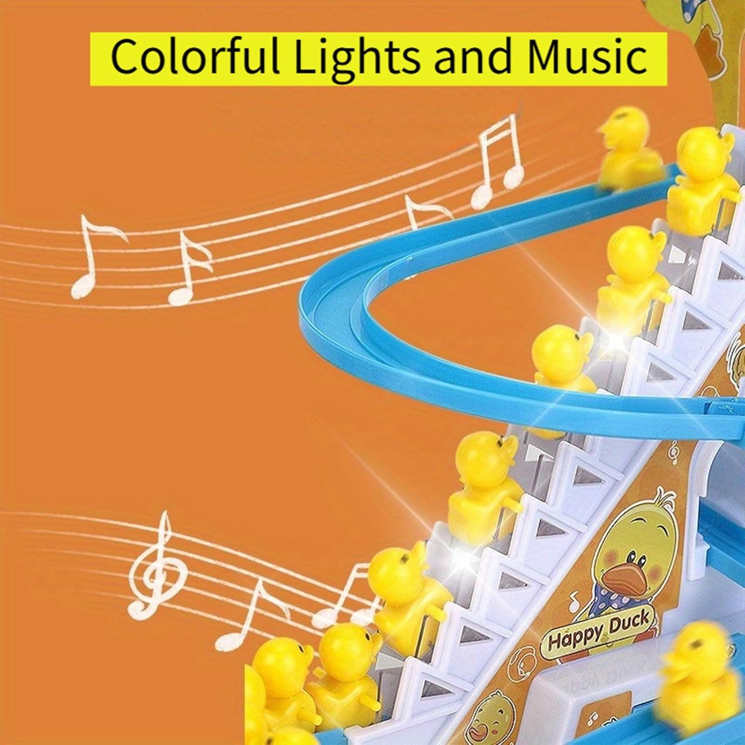 Juguete Eléctrico de Patito que Sube Escaleras BuerKeo