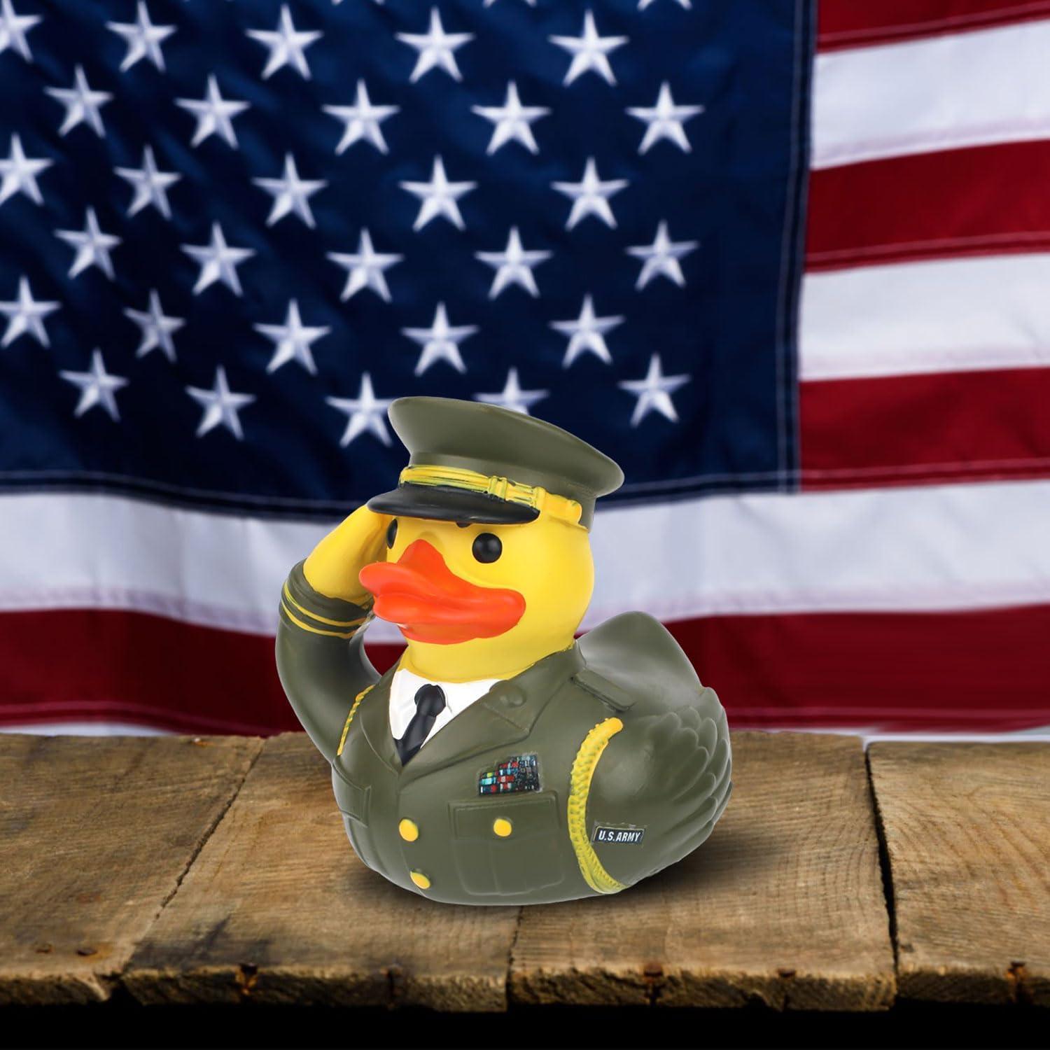 Pato Conmemorativo Veteranos Ejercito Resina 7.1x6.6x6.5cm