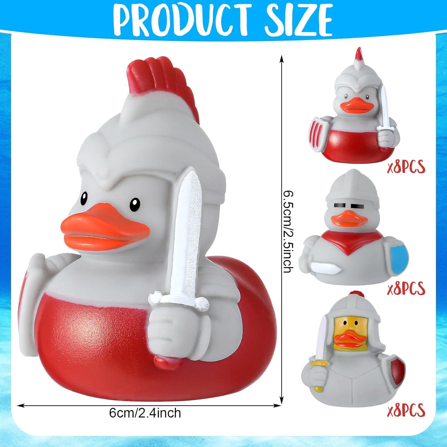 24 Patitos de Goma Medievales Caballero Sotiff - Decoración Fiesta