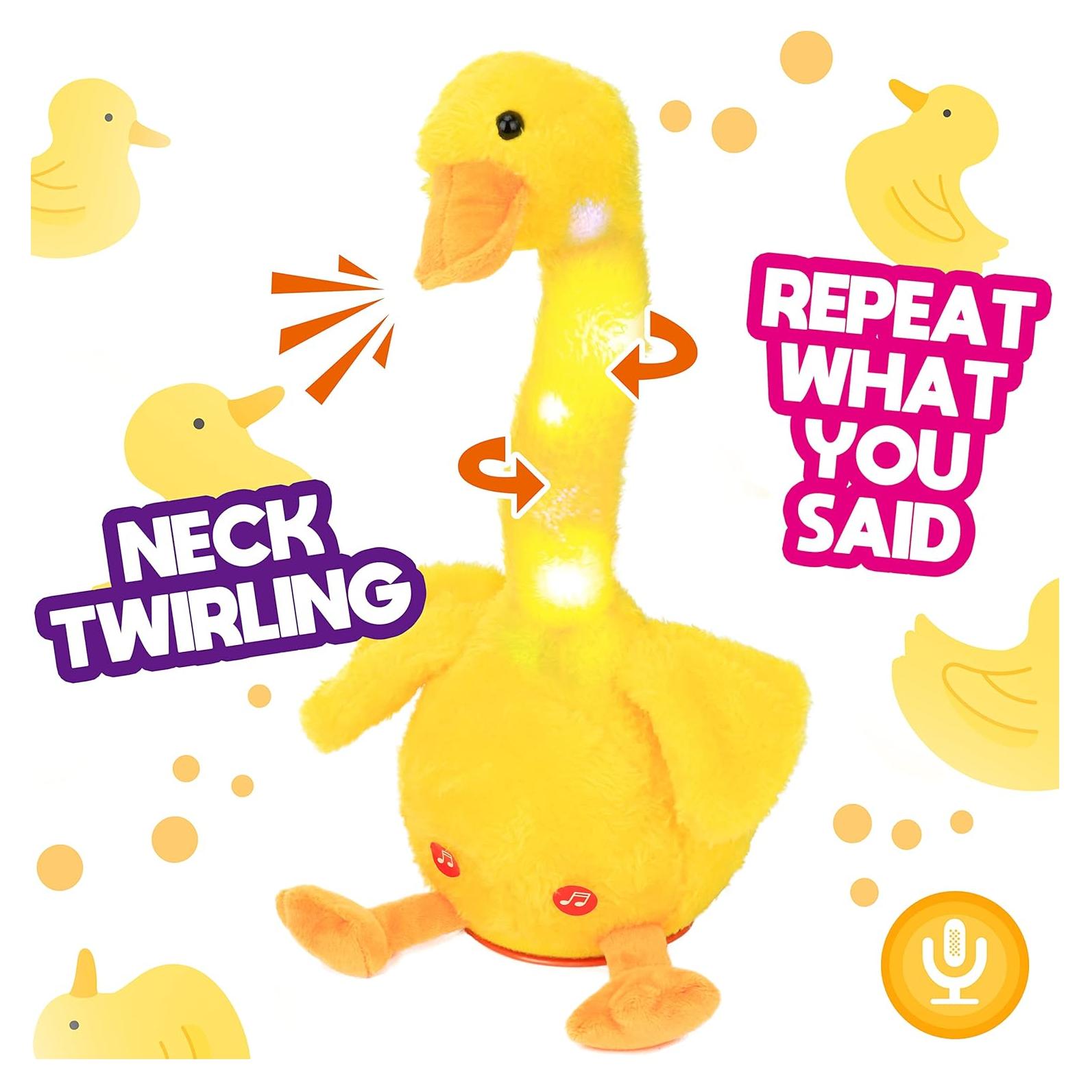 Juguete Interactivo Pato Hablador Hopearl 33 cm Amarillo