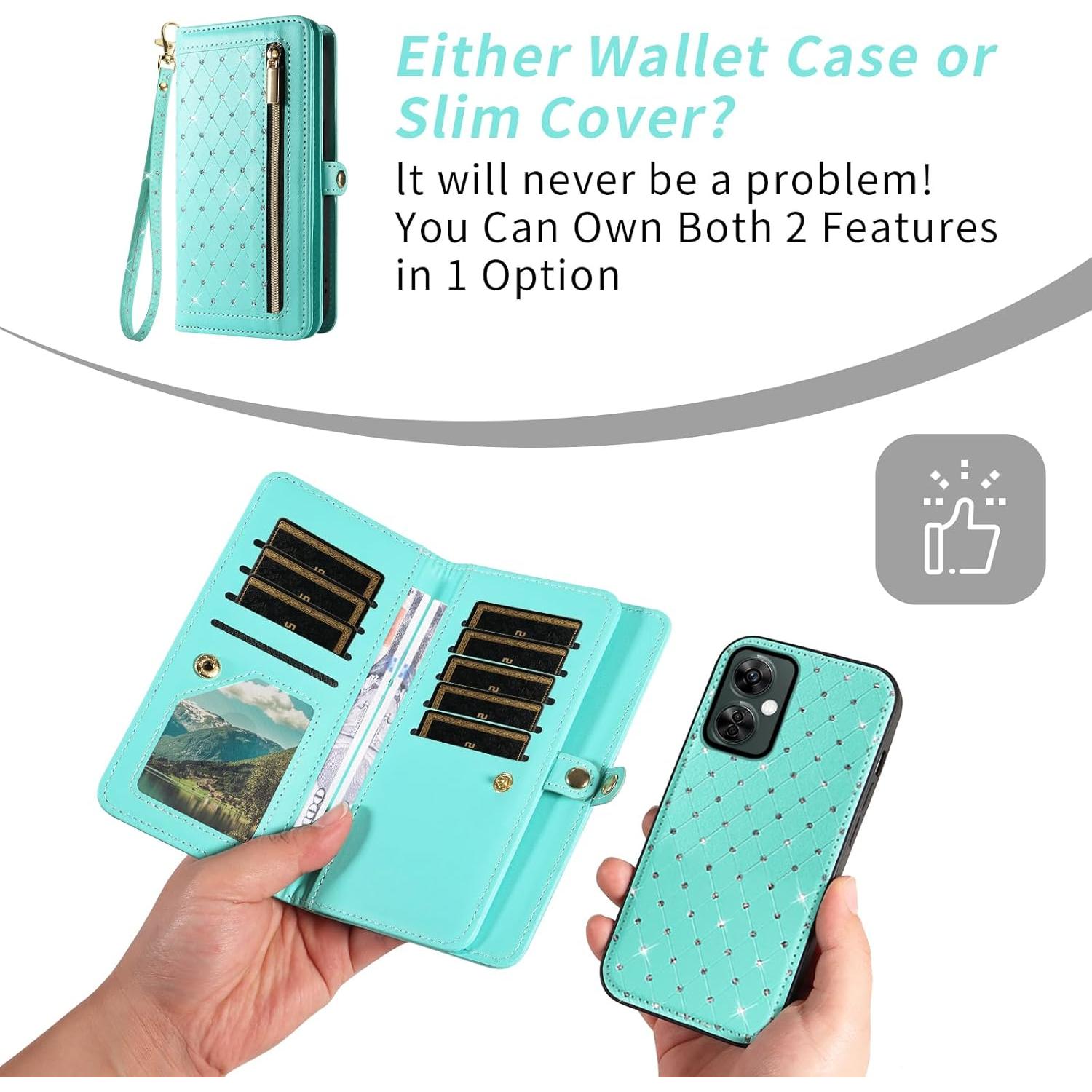 Funda Asuwish Verde para OnePlus Nord N30/CE 3 Lite con Correa