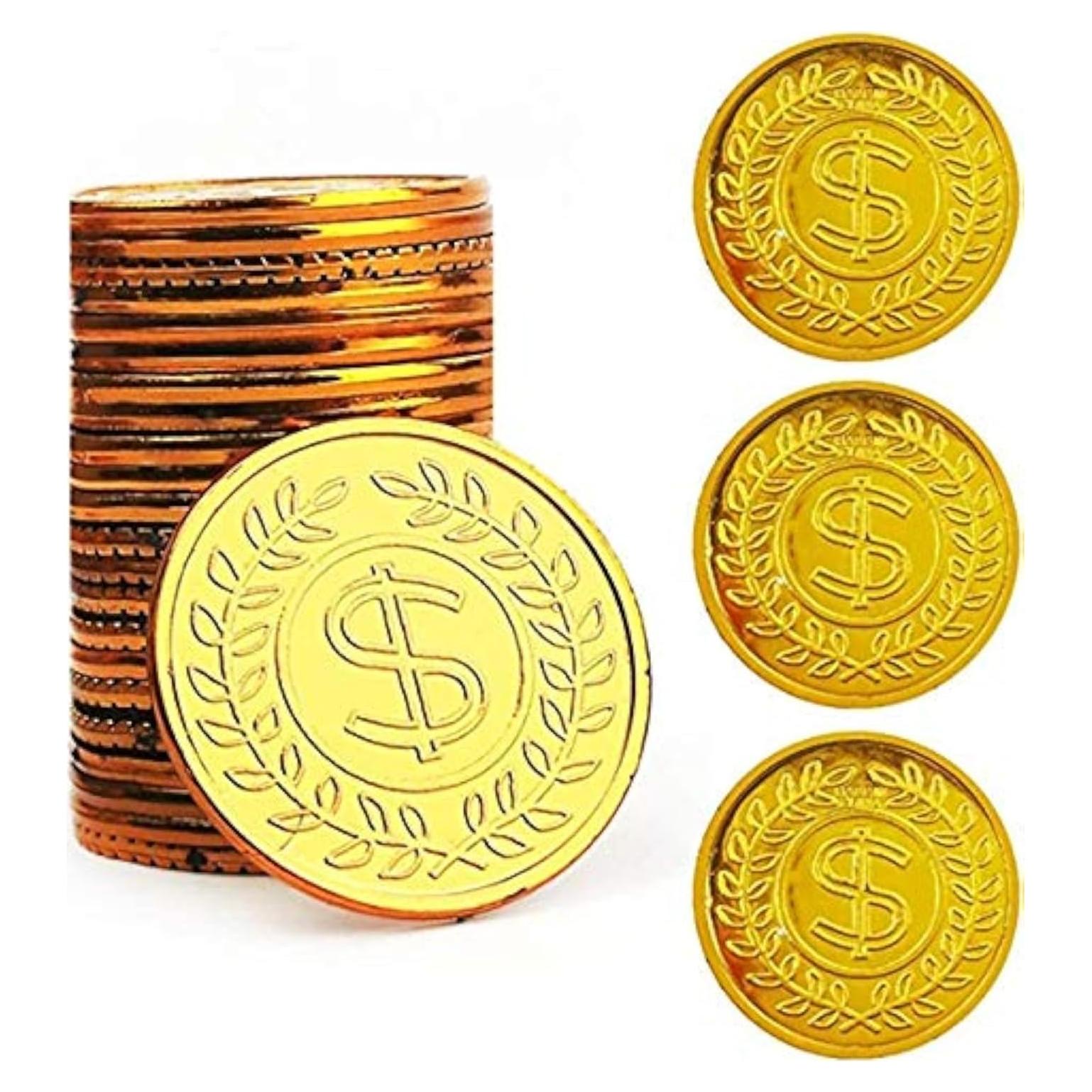 Conjunto de 100 Monedas de Oro de Plástico TCOTBE - Fiesta Pirata