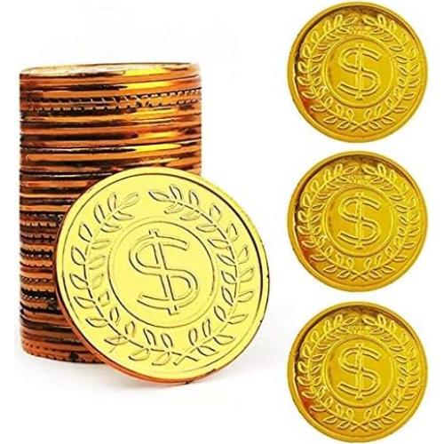 Conjunto de 100 Monedas de Oro de Plástico TCOTBE - Fiesta Pirata