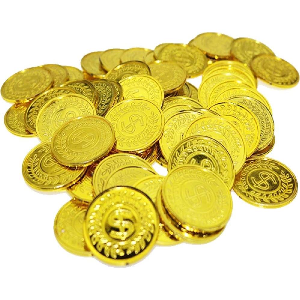 Conjunto de 100 Monedas de Oro de Plástico TCOTBE - Fiesta Pirata