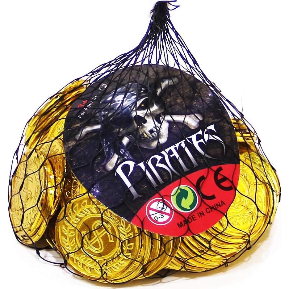 Conjunto de 100 Monedas de Oro de Plástico TCOTBE - Fiesta Pirata
