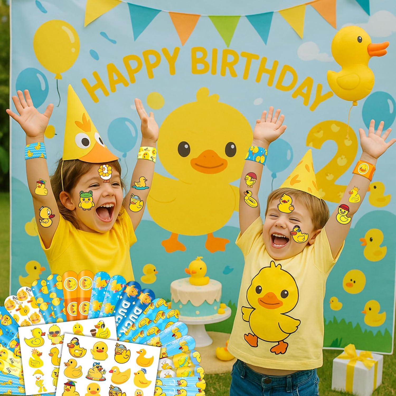 Set de Fiesta de Patos 48PCS - 24 Pulseras y 24 Tatuajes