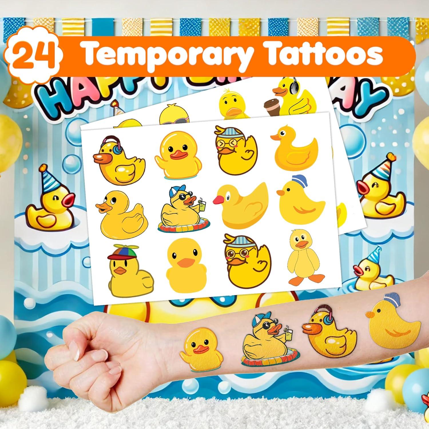 Set de Fiesta de Patos 48PCS - 24 Pulseras y 24 Tatuajes