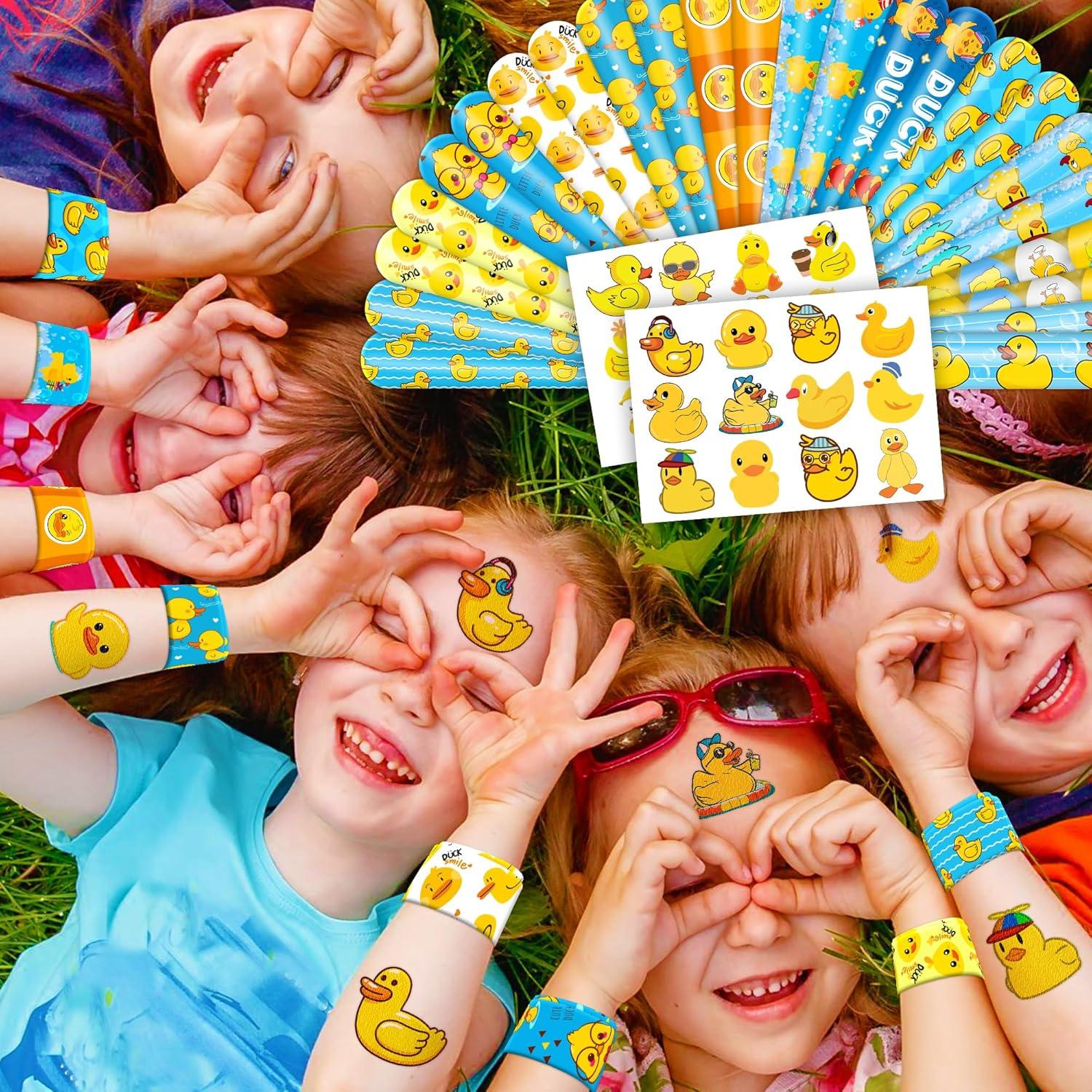 Set de Fiesta de Patos 48PCS - 24 Pulseras y 24 Tatuajes
