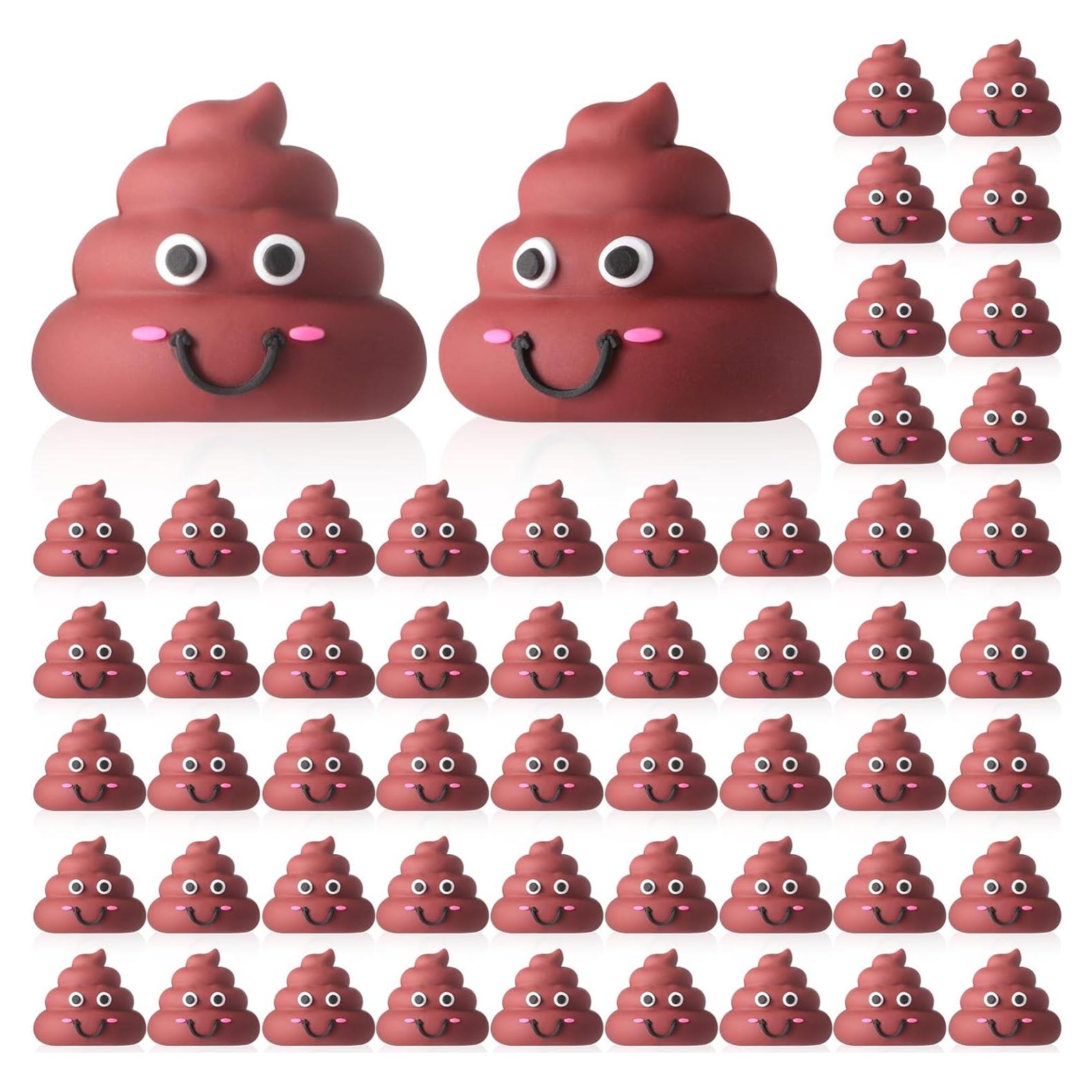 100 Mini Figuras de Caca de Goma para Fiestas y Bromas