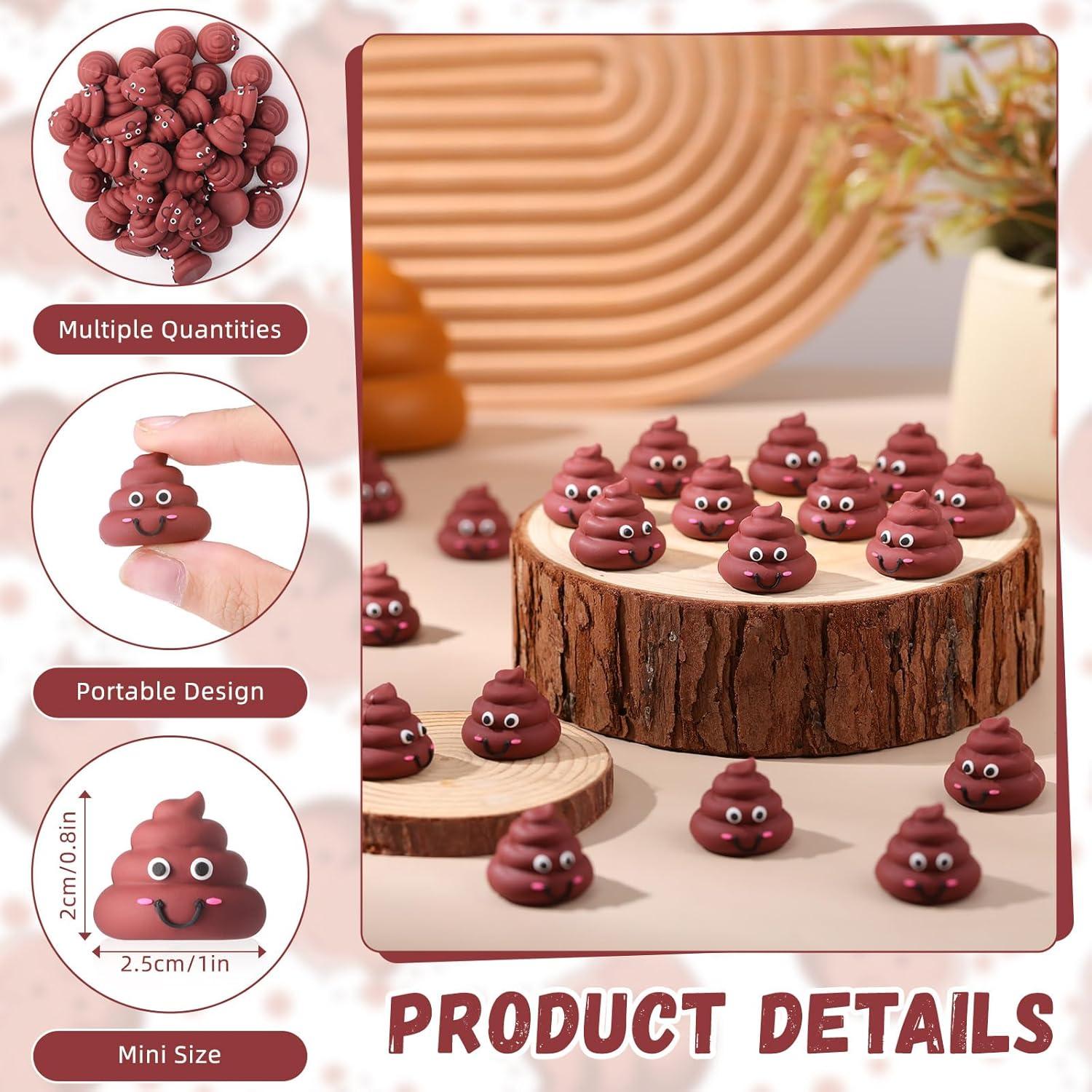 100 Mini Figuras de Caca de Goma para Fiestas y Bromas