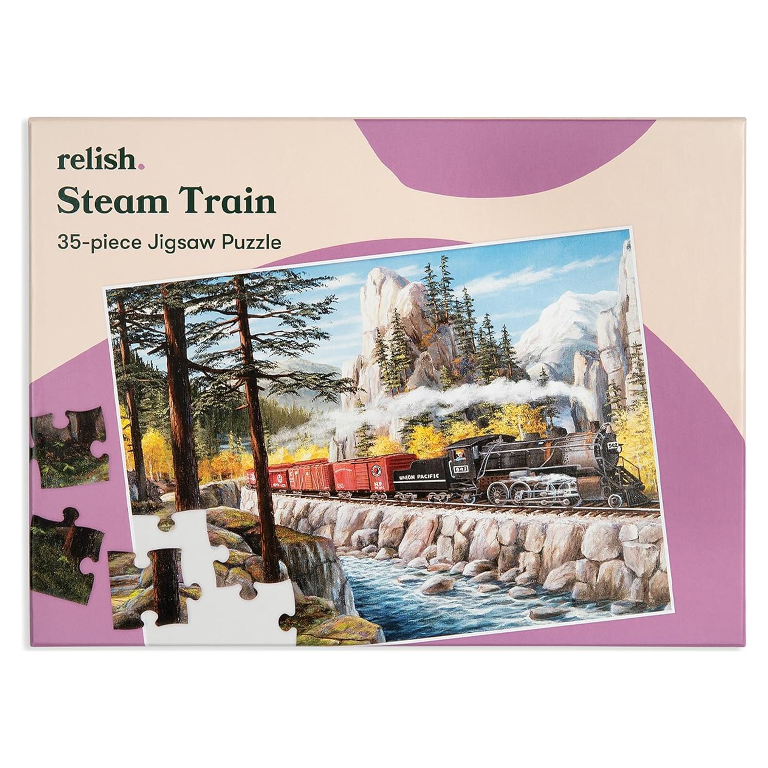 Rompecabezas Grande Relish 35 Piezas Tren de Vapor para Ancianos