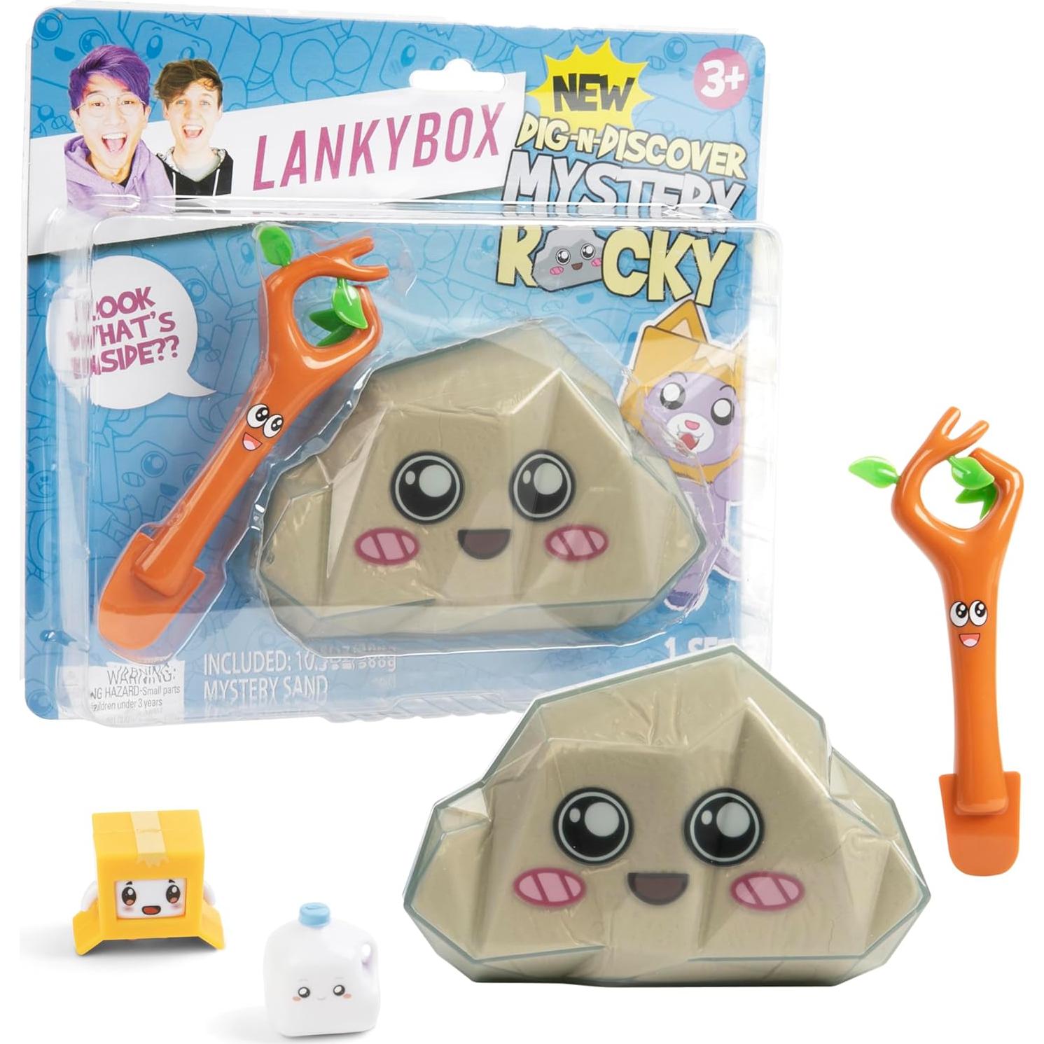 LankyBox Excavar y Descubrir Rocky Misterioso - Figuras y Arena Moldeable