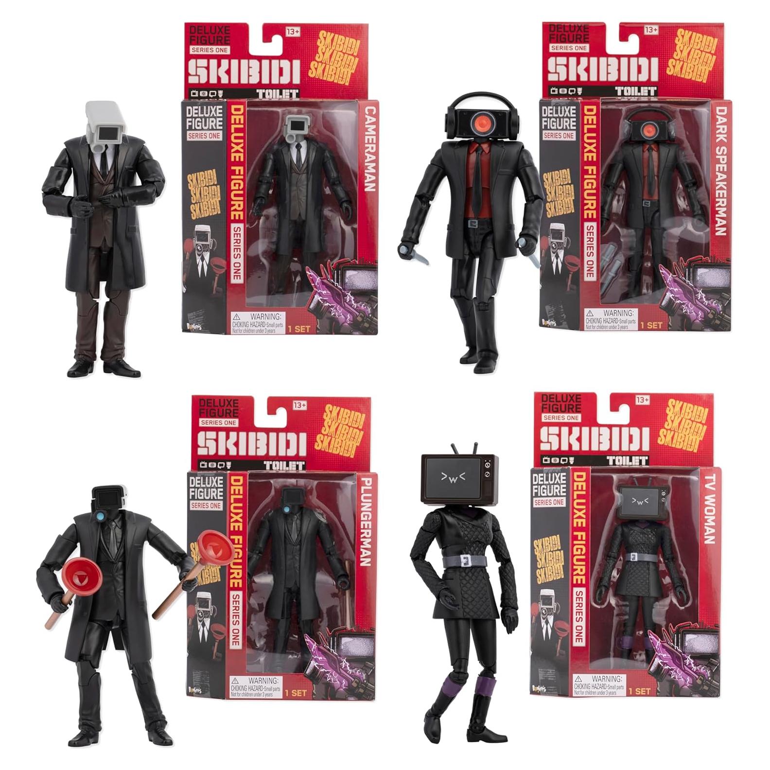 Figuras Coleccionables Deluxe Skibidi Toilet - Paquete de 4