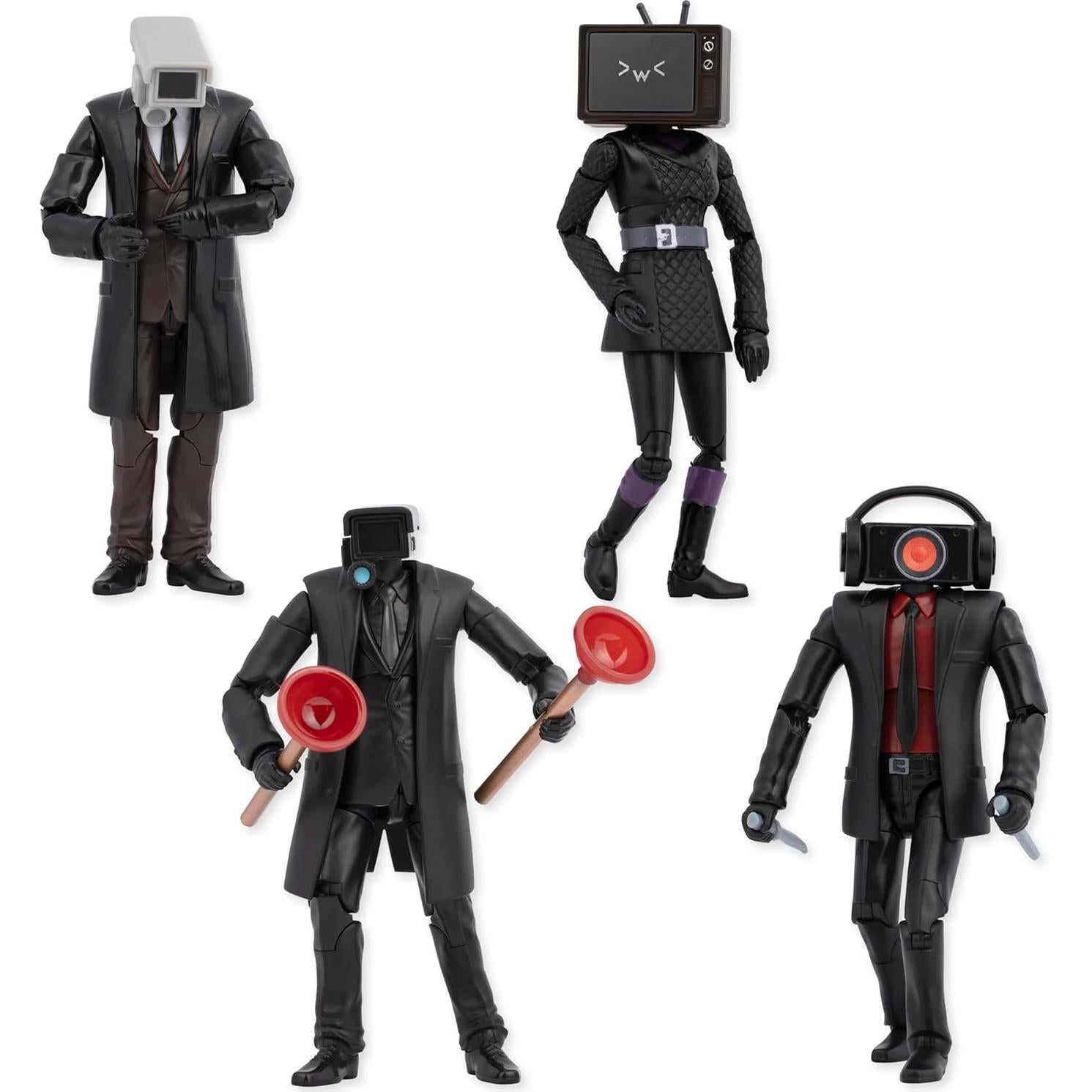 Figuras Coleccionables Deluxe Skibidi Toilet - Paquete de 4