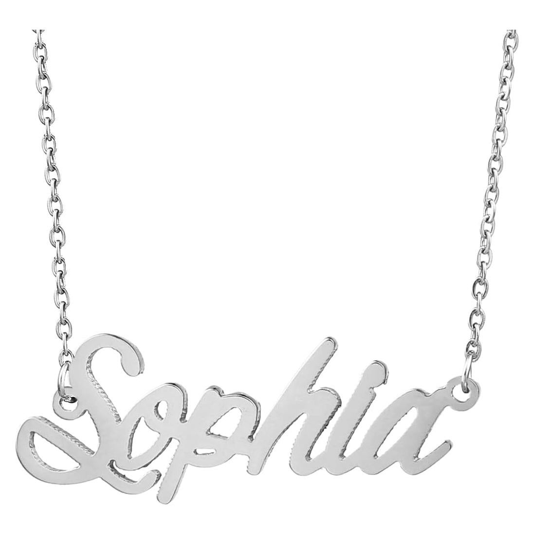 Collar de Nombre Personalizado AOLO Acero Inoxidable 35.56 cm