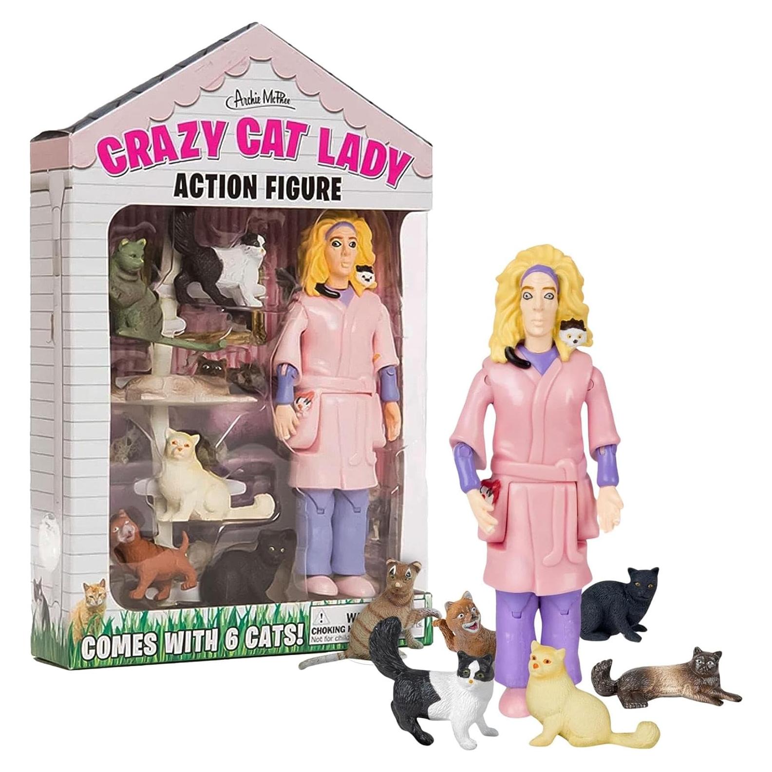 Figura de Acción Dama de los Gatos Locos Archie McPhee 20.3 cm