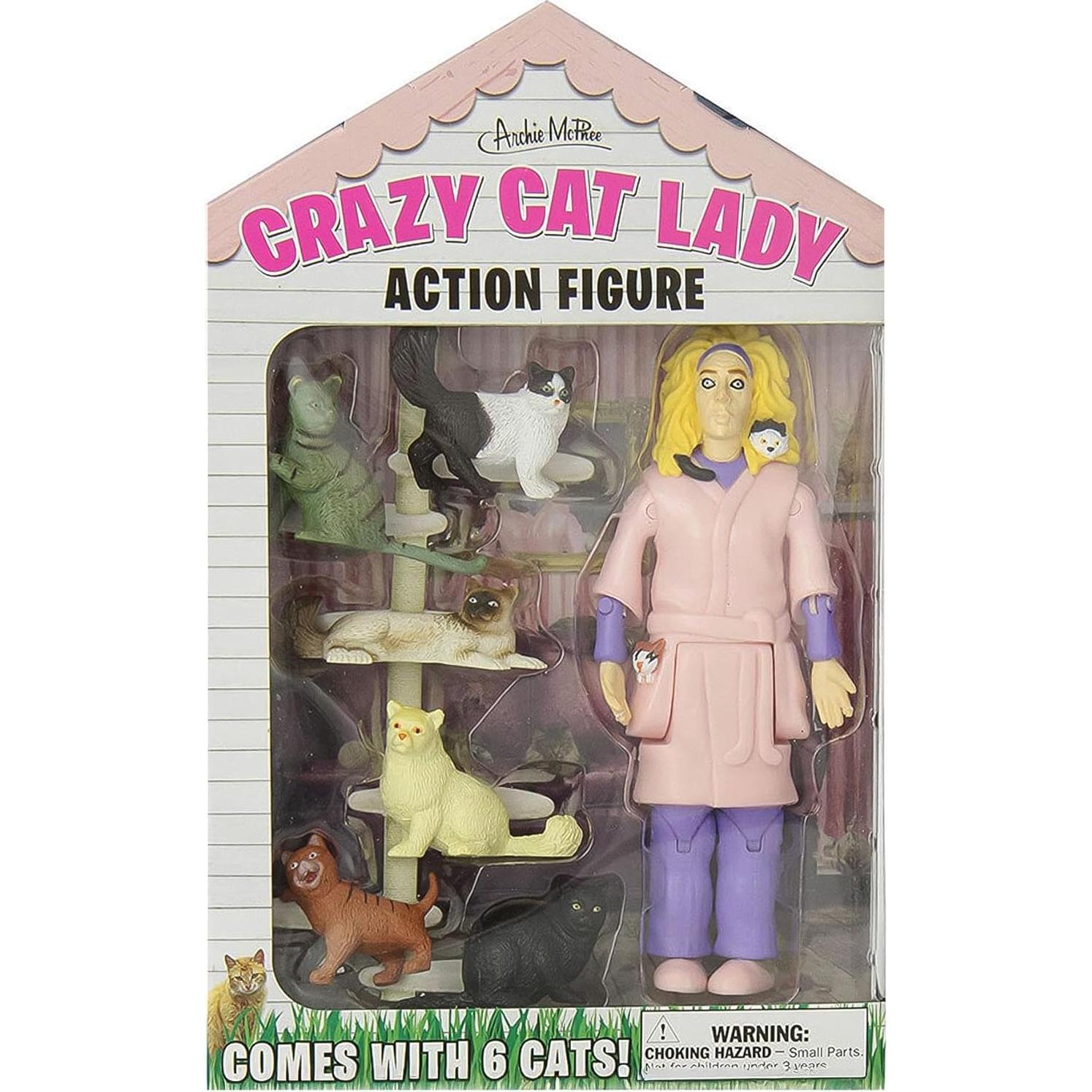 Figura de Acción Dama de los Gatos Locos Archie McPhee 20.3 cm