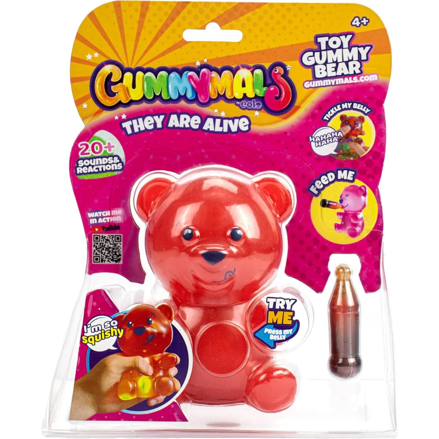 Gummymals Rojo - Mascota Interactiva Suave con 20 Sonidos