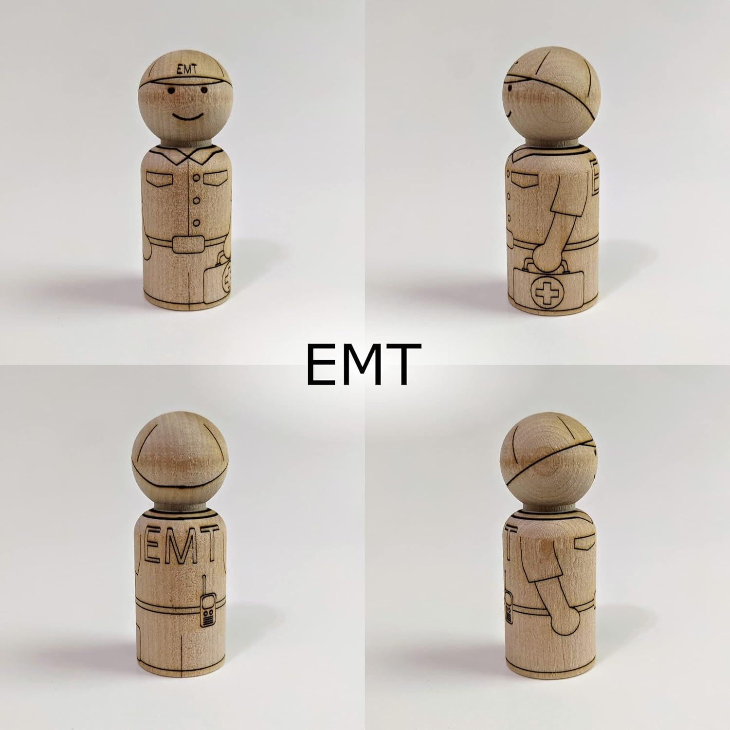 Muñecos de Madera para Colorear Pegsies - Primeros Respondedores