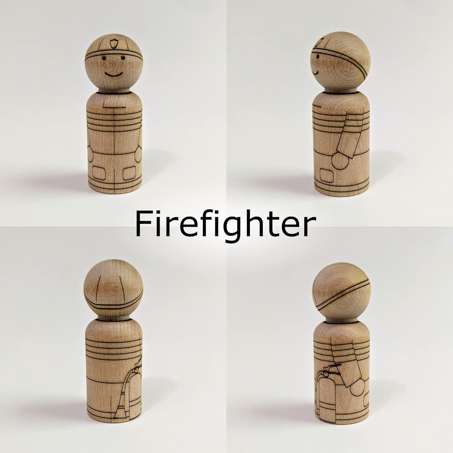 Muñecos de Madera para Colorear Pegsies - Primeros Respondedores