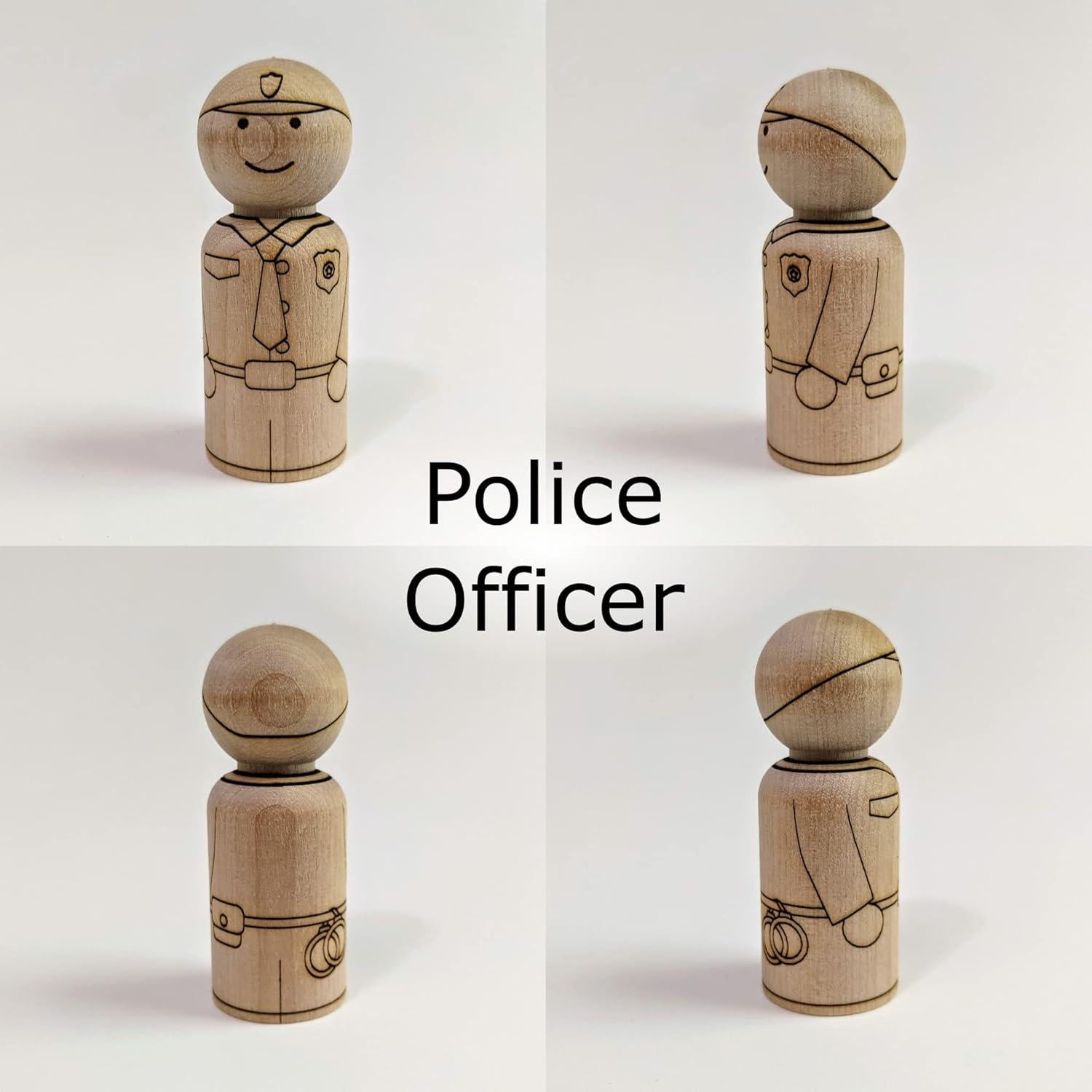 Muñecos de Madera para Colorear Pegsies - Primeros Respondedores