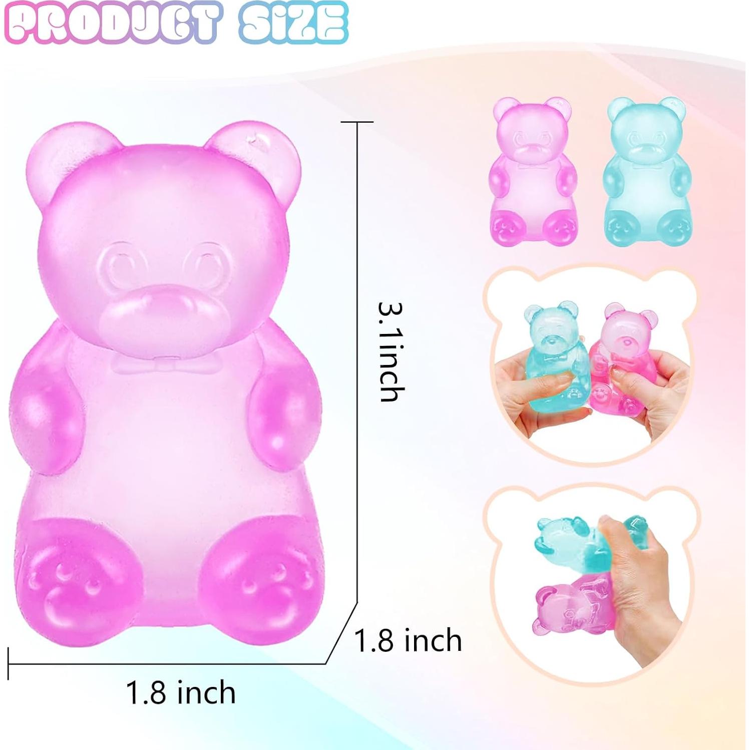 Juguetes Antiestrés Gummy Bear Babyye - 2 Pcs, 7.87 cm