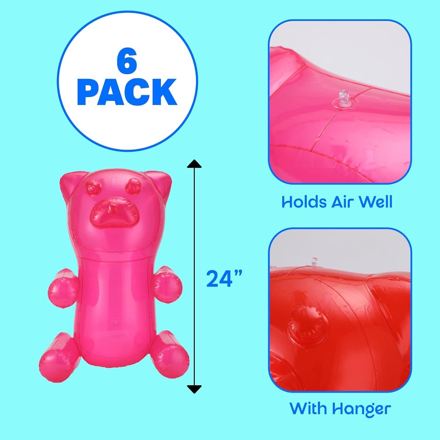 Osos de Goma Inflables 4E's Novelty 60 cm - Paquete de 6