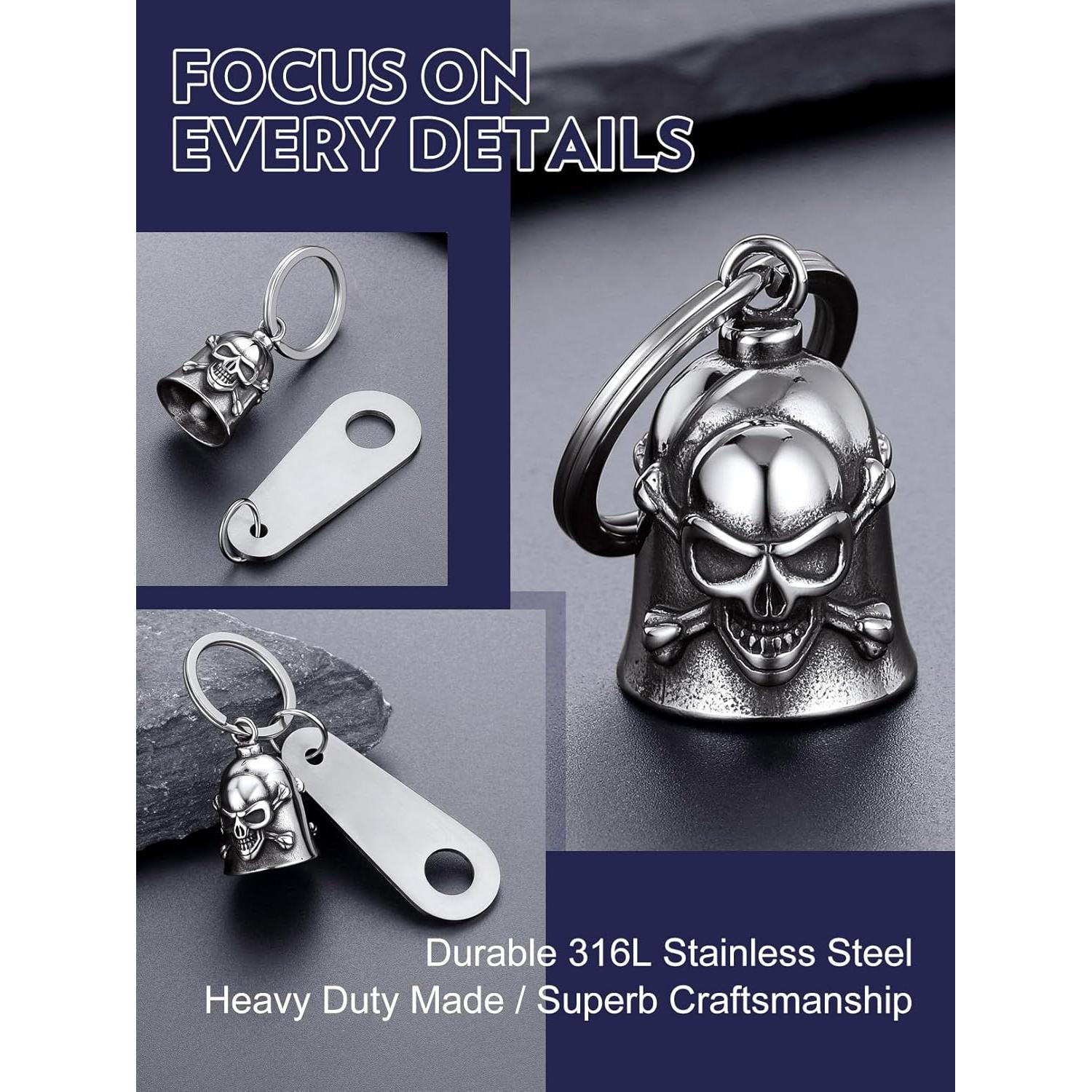 Llavero de acero inoxidable Bandmax con campana guardianes