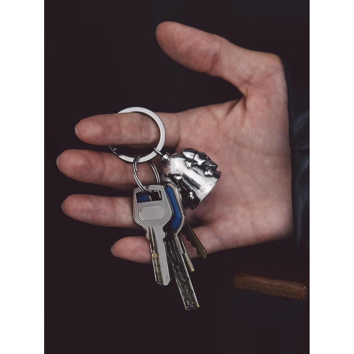 Llavero de acero inoxidable Bandmax con campana guardianes