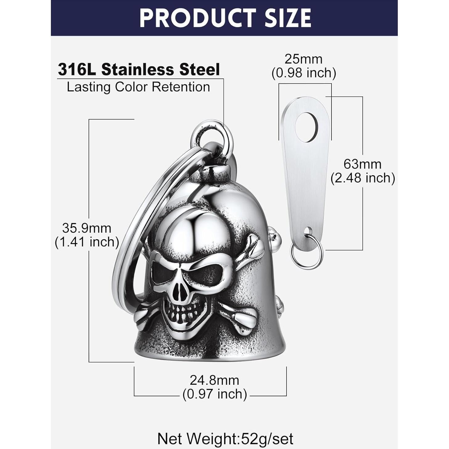 Llavero de acero inoxidable Bandmax con campana guardianes