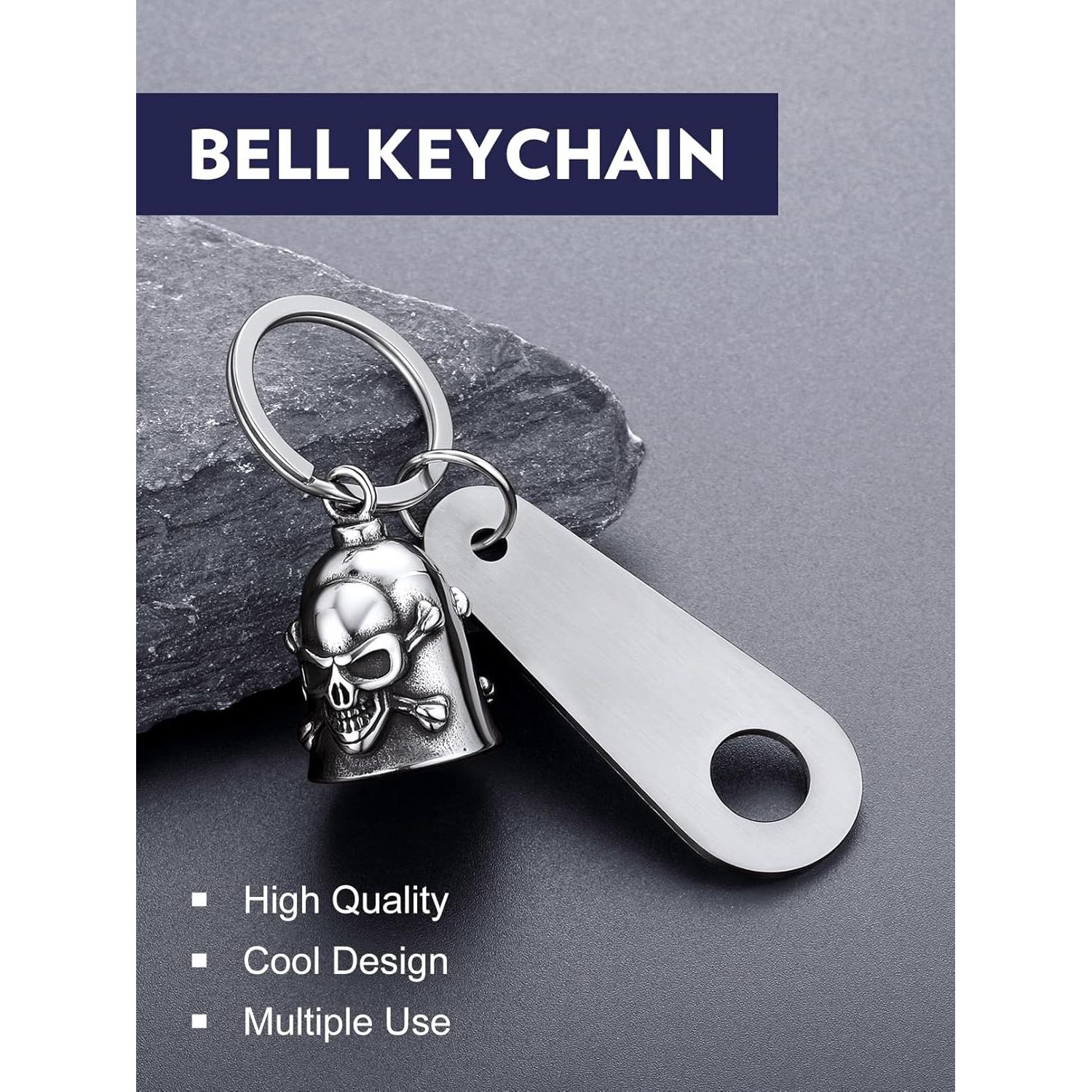 Llavero de acero inoxidable Bandmax con campana guardianes