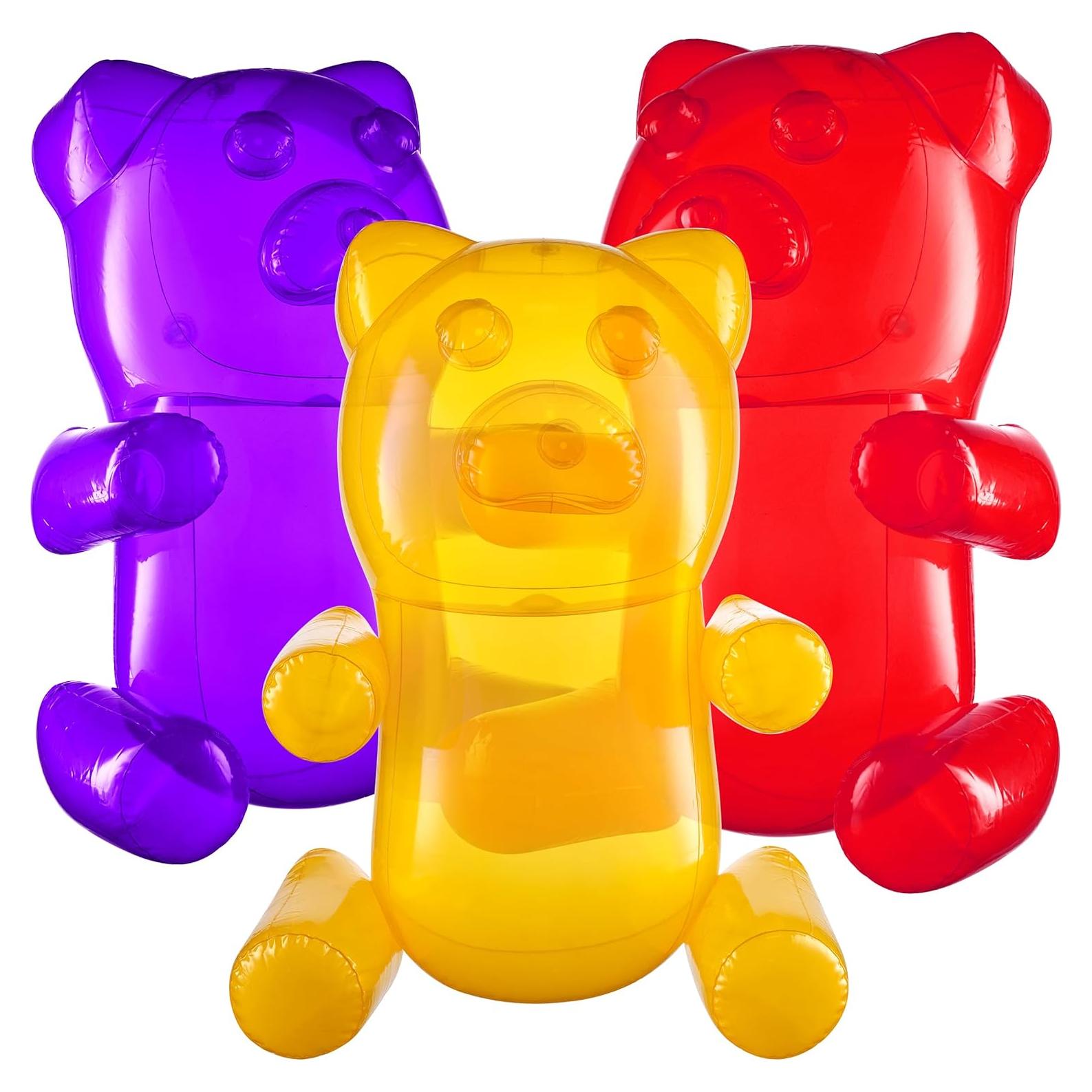 Paquete de 3 Osos de Goma Inflables 60 cm Bedwina