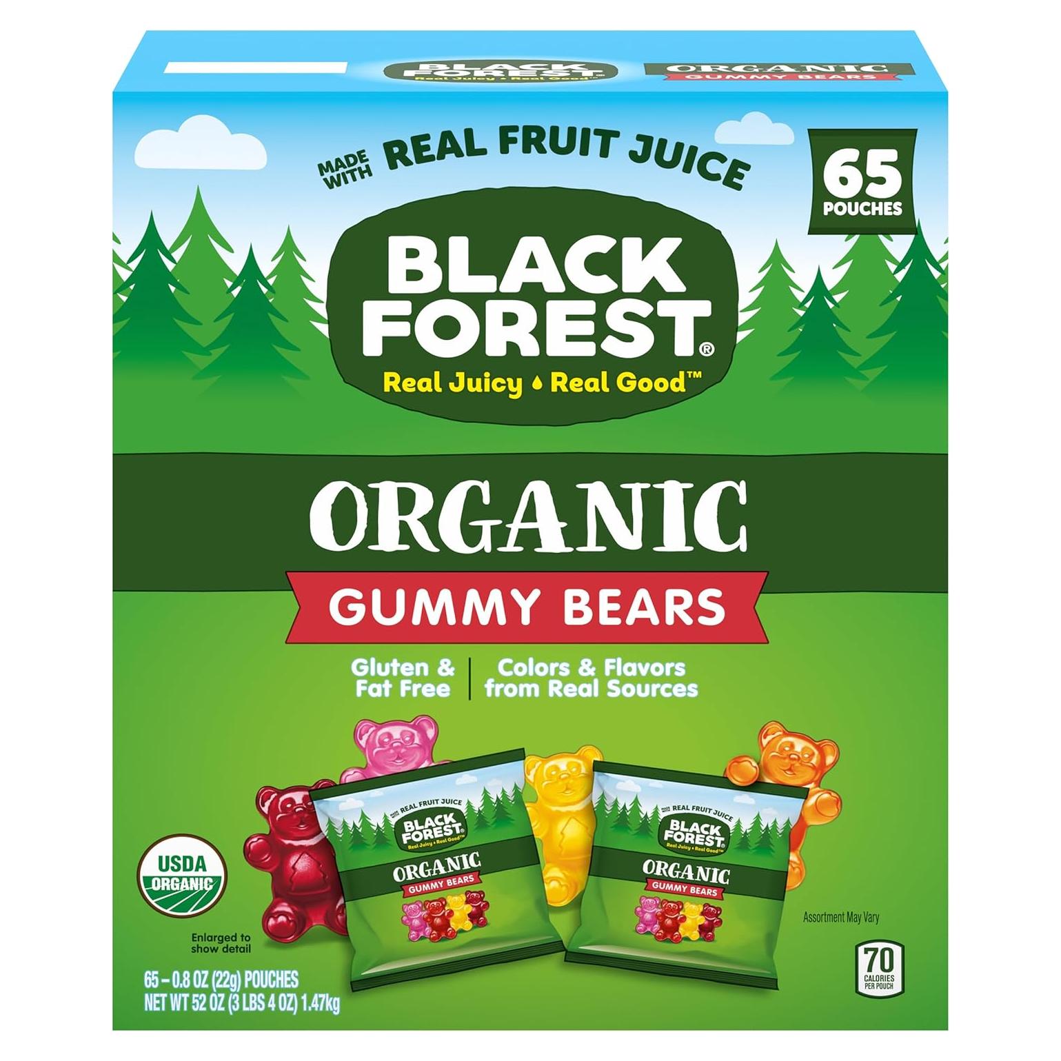 Ositos de Goma Orgánicos Black Forest 65 Bolsas 22.7g
