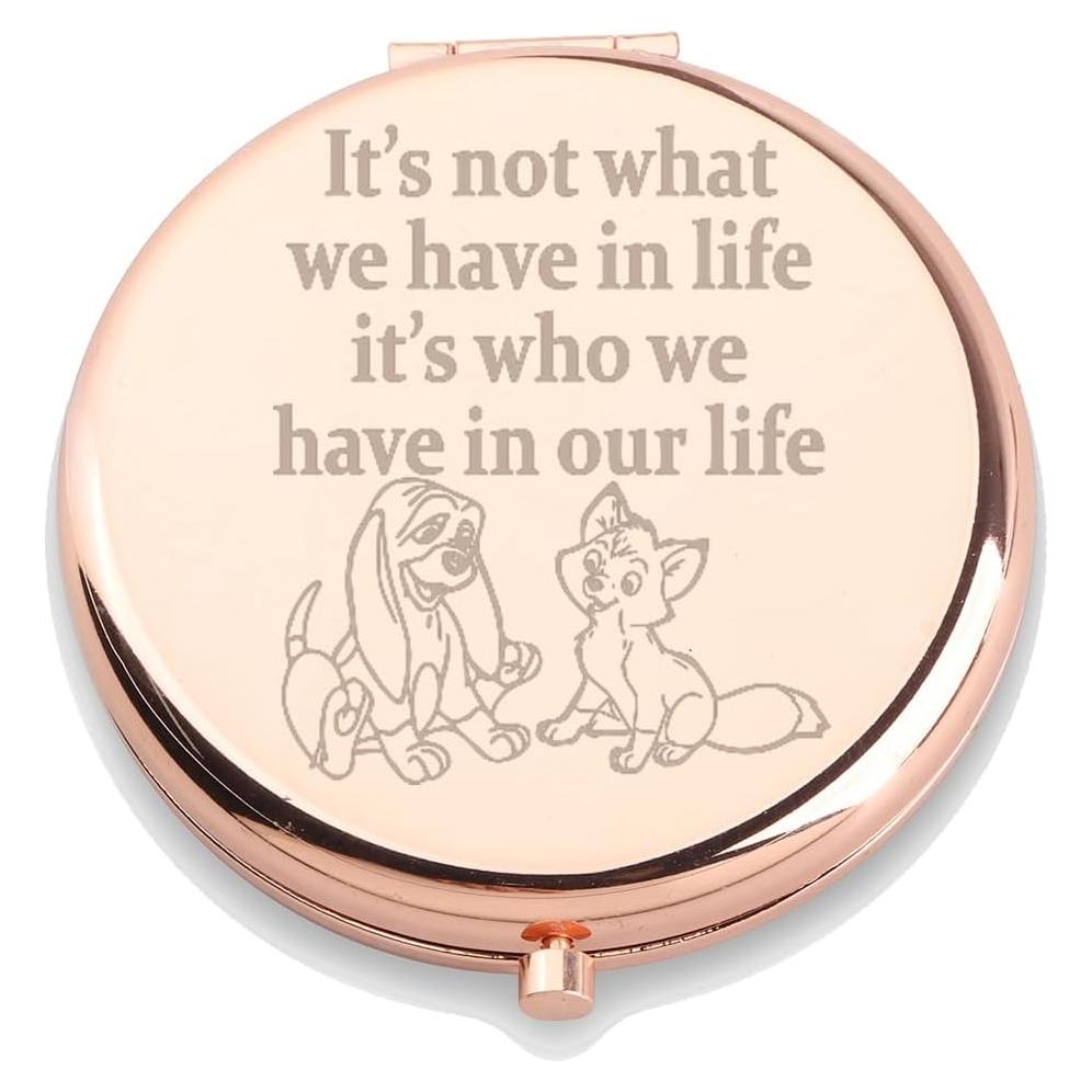 Espejo de Maquillaje WUSUANED Zorro y Perro 6.5cm Acero Inoxidable